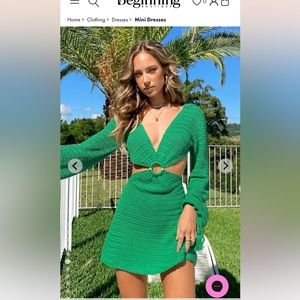 Beginning Boutique Cleo Crochet Dress Green (6)